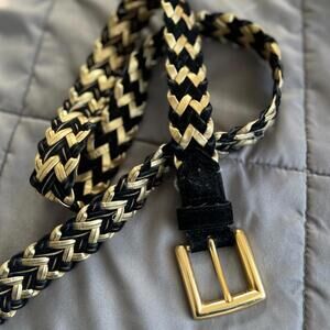Y2K Gold & Black Braided Belt